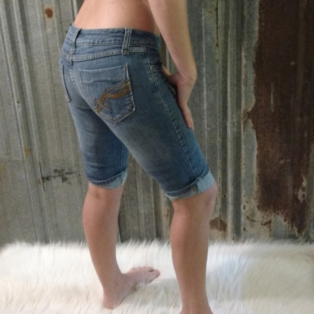 Zanadi Knee Length Denim Shorts